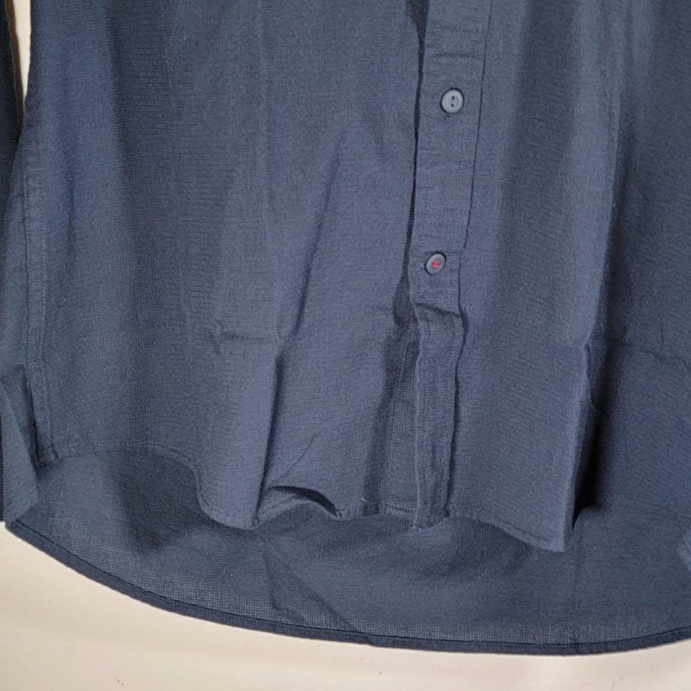 Amazon Mens Navy Blue Goodthread Standard Fit Ripstop Dobby Button Up Shirt M - Picture 6 of 9